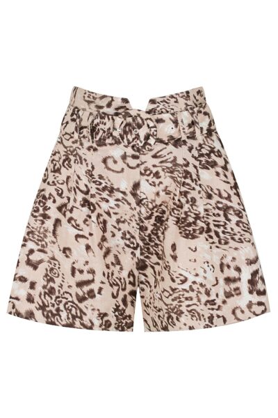 Ladies Shorts Colour is Blush Leopard Print